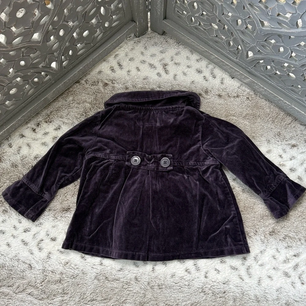 Koala Kids purple velvet jacket baby girls 18 months sequins floral embroidery